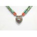 Antique Necklace Tibetan Silver Beaded Turquoise Coral Stones Handmade Gift D146